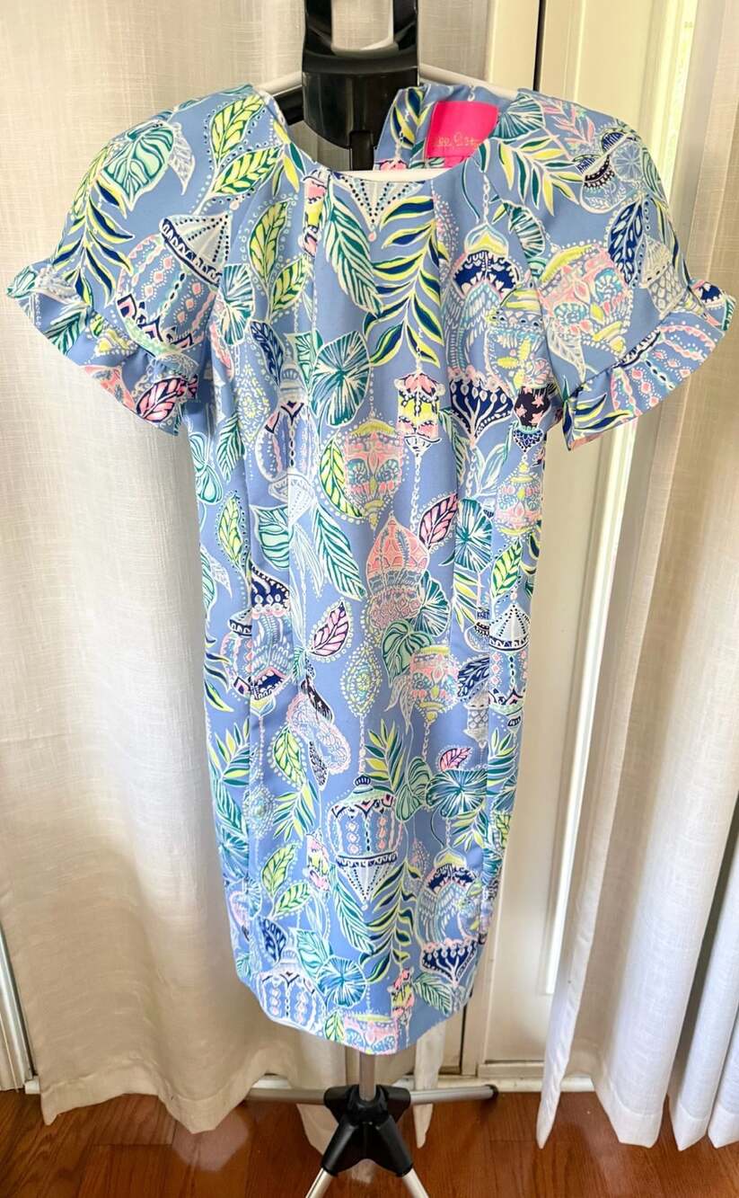 Lilly Pulitzer Printed Shift Dress Women Size S Blue